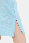 Zivame Desi Drama Knit Cotton Mid Length Nightdress - Aqua Sky — thumbnail 7